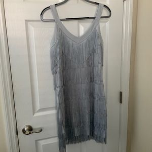Silver Fringe Dress - Size Small